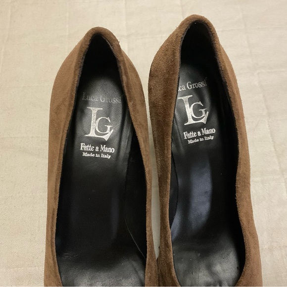 Luca Grossi Italian brown suede heels size 39 - Picture 5 of 5